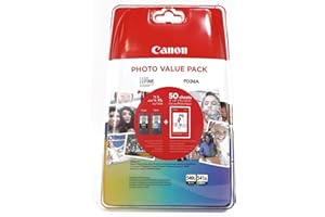 Canon PG-540 L CL-541 XL PHOTO VALUE zestaw 2 wkładów czarny Pojemność L + kolor Pojemność XL + 50 arkuszy papieru fotograficznego PP-201 10x15cm (bezpieczne opakowanie plastikowe)