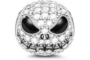 GNOCE Ciondolo con ciondolo a forma di teschio in argento sterling 925 Ciondoli con perline con zirconi Gioielli tutti i bracciali Collane Regali Bigiotteria Halloween Donne Ragazze Bebè