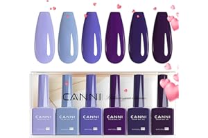 CANNI Smalto Semipermanente per Unghie 6 Colori Gel Nail Polish Soak Off UV LED per la manicure e la progettazione delle unghie 9ml C2331