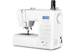 MEDION Machine à coudre numérique SD36 (36 watts, longueur et largeur de point réglables, 270 motifs de points, lumière de couture LED, enfileur automatique, bouton d'inversion, coupe-fil, MD11881)