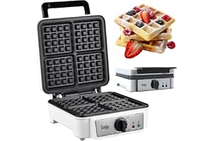 Gadgy Dubbelt Våffeljärn Belgiska Våfflor 1200 W Vit | Gräddar Fyra Gyllene Våfflor på Under 5 Minuter med Non Stick Beläggni