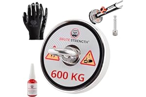 Brute Strength - Juego de pesca imán - 600KG - 120mm - Guantes - imanes neodimio - imanes potentes - imanes grandes