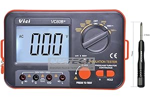 NKTECH VICI VC60B+ Testeur de mégohmmètre numérique pour isolation LCD DC Tension Résistance DC 250/500/1000 V AC-750 V Multimètre Testeur avec tournevis TL-1