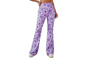 EVELUST 70er Jahre Schlaghose für Damen – Rave Festival Outfit Hohe Taille Bell Bottom Breites Bein Bequeme Disco Kostümhose