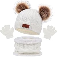 Set Cappello Sciarpa Guanti Invernali Per Bambini – Maglia In Acrilico, Touchscreen, Taglia 2-8 Anni