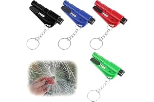 BOHUIZ 4 Stück gurtschneider notfallhammer, 3 in 1 Sicherheitsgurtschneider Fensterbrecher Notfallpfeife Glasbrecher Notfallhammer Auto Geeignet für Auto und Busse