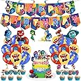 50pcs Inside Party Cake Topper/Cupcake Toppers/Banner/Swirl Hangings/Balloons,Birthday Party Decorations