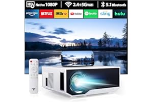 ZDK Mini Beamer 4K-Unterstützung,Full HD 1080P projektor mit Bluetooth und WiFi,20000 Lumen Tragbarer Projektor Heimkino,Kompatibel mit Smartphone/TV Stick/TV Box/HDMI/USB/AV/PS5