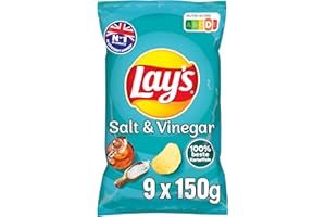 Lay's Salt & Vinegar – Knusprig gewürzte Kartoffelchips für eine gelungene Party (9 x 150 g)