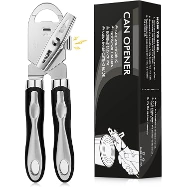 Ksodgun Ouvre-Boîte Professionnel 70 Cm – Aluminium & Inox, Poignée 360°, Fixation Table, Pour Grandes Boîtes Jusqu'à 55 Cm