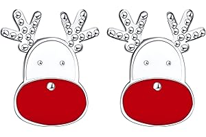 J.Endéar Orecchini di Natale Renna Argento 925 per Donna Ragazze - Borchia Cervo Piccoli Bambini Regali, Ipoallergenico