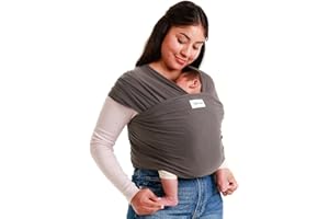 Sleepy Wrap Fascia Porta Bebé Neonato Facile da Indossare – Marsupio Bambino a Fascia Neonati – Trasporto a Mani Libere – Porta Bebé Cotone per Neonati Fino a 16 kg (Grigio/Grey)