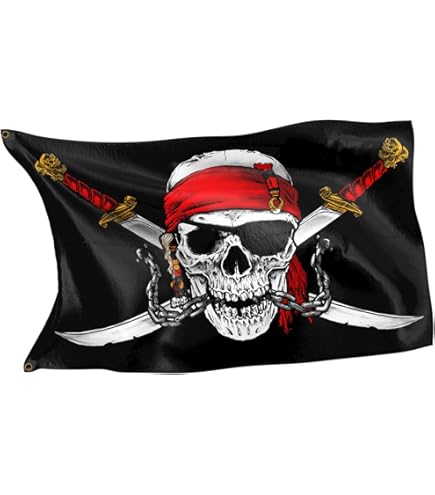 Bandiera Pirata Corsair Testa Da Teschio 150 CM X 90