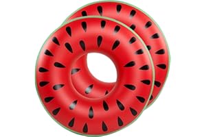 AQUADELOS X2 Flotador Sandia 75cm O Sandia Hinchable. Diseño Hinchable Y Resistente Ofrece Diversión para Adultos En La Playa O La Piscina Disfruta del Verano con Este Flotador Fruta Grande.