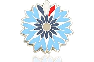 COOLMETALJACKET Pins Bleuet | Broche Fleur | Broche Costume Homme | Pin's Étoile | Pins Costume Homme | Pin Tricolore Argenté