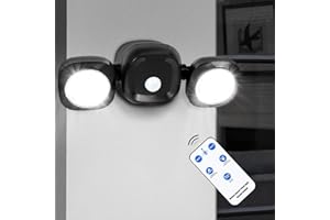 Toowell Battery Security Light with Motion Sensor Battery Outdoor Lights Battery Powered Motion Light with Remote Control Battery Floodlight Wireless Outside Lights Waterproof Garden Light