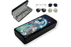 Lebartm Diamond Art Painting Eye Glass Case Portable Retro Sunglasses Glasses Storage Box Creative Design Anti-Stress DIY Handmade for Art Craft Gift Travel Sunglass