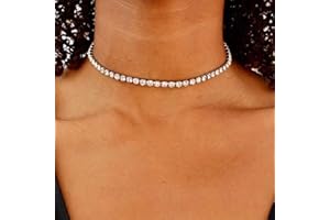 Runmi - Collana girocollo in stile bohémien, con strass, accessori per donne e ragazze