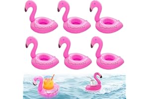 JOOTUEPO Inflatable Drinks Holder, 6 Pcs Inflatable Drink Holder Float, Cute Flamingo Cup Coasters Pool Drink Floats, Durable/Sturdy, Holds Cups/Cans/Water Bottles, for Pool Vacations Beach Bathing