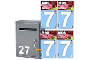 ‎MDS BRAND MDS Brand Design 10cm Zahlen Aufkleber | Selbstklebende Klebezahlen für Briefkasten, Mülltonne, Hausnummer Aufkleber für Außen & Innen Weiss (7)