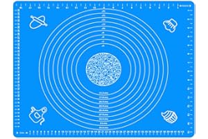 CHJIEJIE ginkano Antihaftbeschichtete und rutschfeste Silikon-Backmatte, 50 x 40 cm, Fondant-Matte mit Messung, BPA-frei