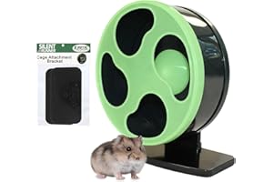 EXOTIC NUTRITION Silent Runner- 9" Regular - Exercise Wheel + Stand + Cage Attachment (Glow in The Dark)