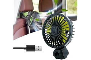 NIRCHO Car Fan, Car Cooling Fan for Rear Seat Portable USB Fan with 3 Speeds, Electric Car Fan Silent Backseat Vehicle Fan Car Seat Fan Headrest for SUV, RV, Vehicles & Portable Fan for Camping, Stroller