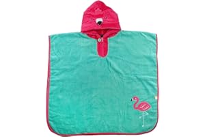 SCHLUMMERSACK Slumbersac Poncho da Bagno con cappuccio Flamingo 4-8 anni in 100% cotone