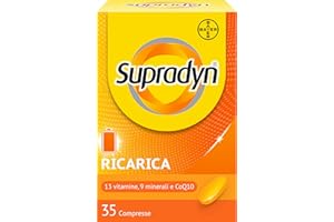 Supradyn Ricarica Multivitaminico Completo Vitamine e Minerali per Adulti, Integratore Vitamine A, B, C, D3, E, K, Magnesio, Calcio, Zinco, Selenio e CoEnzima Q10, 35 Compresse Rivestite