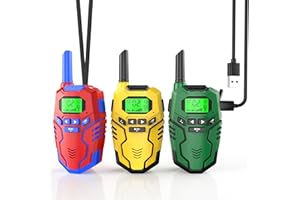 Inspireyes Talkie Walkie Enfants Rechargeable, 48 Heures de Temps de Travail, Longue Portée de 3 Kilomètres, Cadeaux d'anniversaire pour Garçons Filles, Jouets de Plein air pour Enfants de 3 à 12 Ans