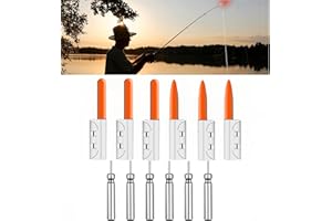NOLACE Luci da Pesca Rosse 6 Pezzi con Asta Luminosa Impermeabile con Fibbia a LED per Pesca Notturna o Pesca in Mare (6 batterie abbinate)