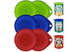 SOL Lot de 6 couvercles hermétiques en plastique durable pour boîtes de conserve,Couleurs assorties – Vert, bleu, rouge,Couvercles de canettes,Couvercles en étain pour boîtes de conserve,Couvercle