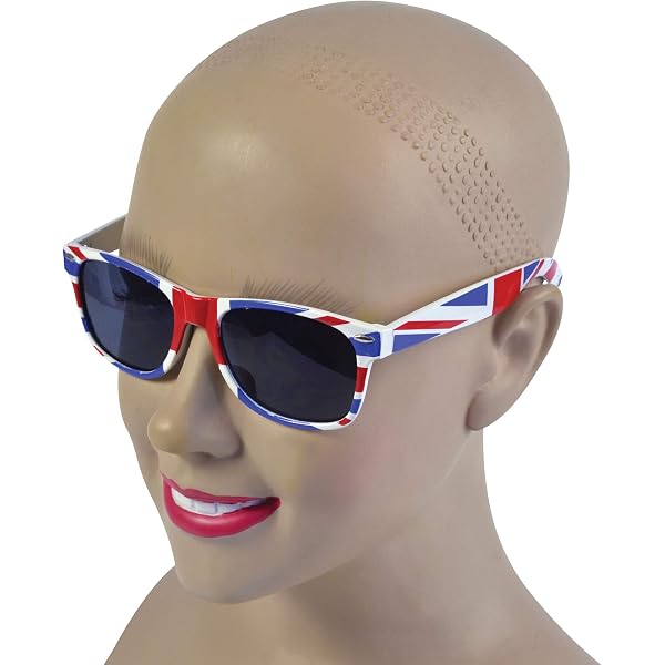 ALLY-MAGIC Union Jack Sonnenbrille – Britische Flagge Design, Blaue Rahmen, Für Partys & Krönungsfeiern