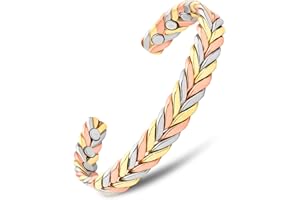 MagnetRX® Woven Copper Magnetic Bracelet - Magnetic Copper Bracelets - Adjustable Pure Copper Cuff Bracelet with Magnets