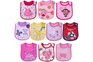 Yafane Lot de 10 Bébé Bavoir Imperméable Coton Bavoirs Bandana Bavette pour Bébé Garçon Filles 3 à 24 mois