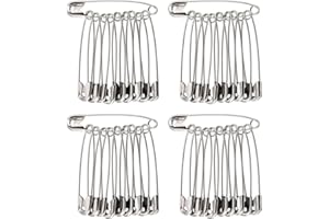 QHFlashbuy 40 Pcs Imperdibles de Seguridad,Pasadores de Acero Inoxidable,Imperdibles Grandes para Utilizarlo en Accesorios de Costura,Mantas,Lona,Cuero,Faldas