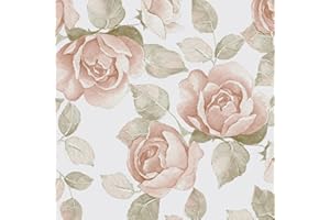 Fiula 41 cm x 3 m Rosa Papel Pintado Autoadhesivo Rosa Papel Pared Flores Papel Pintado Pared Dorado Papel Adhesivo para Muebles Papel Adhesivo para Decorar Muebles Impermeable Salón Dormitorio