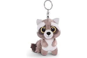 NICI 45550 Glubschis Schlüsselanhänger Waschbär Clooney 9cm Keyring Racoon, Animal Print, Colour: Pink/White, 9 cm