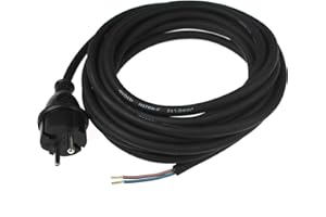 as - Schwabe câble de connexion en caoutchouc 3 m - câble de connexion 230 V / 16 A, H07RN-F 2x1,5 - fiche de contact croisé avec câble - câble d'alimentation avec embouts - IP44 I 70556