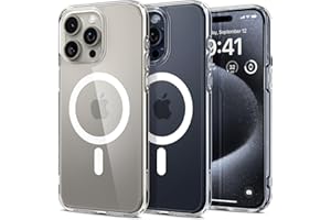 Spigen Ultra Hybrydowe etui MagFit do iPhone'a 15 Pro Max, [odporne na wstrząsy klasy wojskowej] [odporne na żółknięcie] smukłe przezroczyste magnetyczne etui na telefon, kompatybilne z MagSafe -