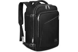 MATEIN Expandable Ryanair Cabin Bags 40x30x20 Underseat, Travel Rucksack Cabin Size 24L, Ryan Air Bag 40x30x20, Under Seat Flight Backpack for Plane, Hand Luggage Backpack for Travelling, Black