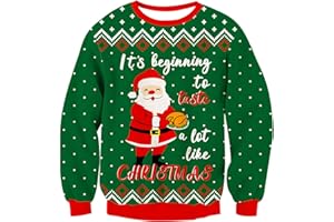 Kids4ever Bambini Unisex Maglione Natalizio Maglione Lavorato a Maglia Renna Rudolph Maglieria Caldo Girocollo a Maniche Lunghe Maglione Natale Lavorato a Maglia Felpa per Ragazzi Ragazze 7-13 Anni