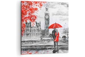 ARTTOR Cuadros Decoracion Salon Londres arquitectura ben grande Lienzos decorativos 50x50cm Cuadro Sobre Lienzo Moderno Dormitorio Cocina Cuadros Pared Imágenes Wall Art Prints Decor Canvas AC50x50-3153