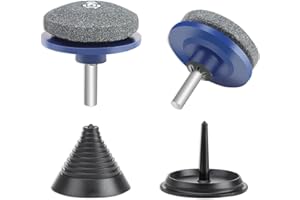 MSKS Professional Blade Sharpener 3Pcs Lawnmower Sharpener Kit Rotary Mower Sharpener Lawnmower Blade Balancer for Power Drill Hand Drill