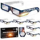 Keyaluo 6/12/100 Gafas Eclipse Solar Homologadas,Certificado EN ISO 12312-2:2015(E) y CE,Aprobaci&oacute;n AAS 2026,Gafas eclipse so