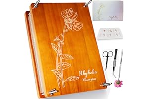 Rhykoka Large Wooden Flower Press Kit, 10 Layers 8.3 x 11.8 Inches Natural Solid Pine Wood Flower Leaf Plant Pressing Kit for Adults with Unique Pattern Design (Light Brown)