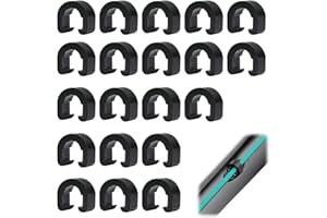 VLYX Bike Cable Clasps, 20 PCS Bicycle Cable C-Clips Brake Cables for Bicycles Bike Hose Wire Clips for Brake Lines MTB Bike Road Bicycle (Black)