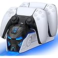 HEYLICOOL PS5 Controller Charger Station for Playstation 5-Fast Charger for DualSense Edge PS5 Controller Stand Charger Dock-LED PS5 Controller Charging Station Accessories