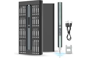 DINOW Tournevis Electrique Sans Fil,66 en 1 Tournevis de Precision,Tournevis électrique-precision Avec LED,Kit Tournevis de Précision,Mini Tournevis,Tournevi Electronique Pour jouets, montres