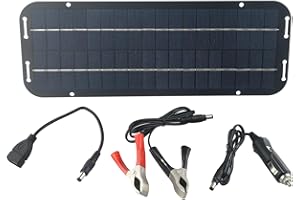 HONSEADEK Kit de panel solar de 60 W, panel de carga solar monocristalino de 12 V para autocaravana, barco, caravana, autocaravana